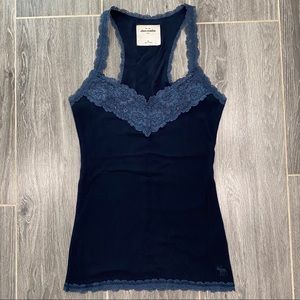 SOLD ❌ Abercrombie lace navy blue tank top/cami